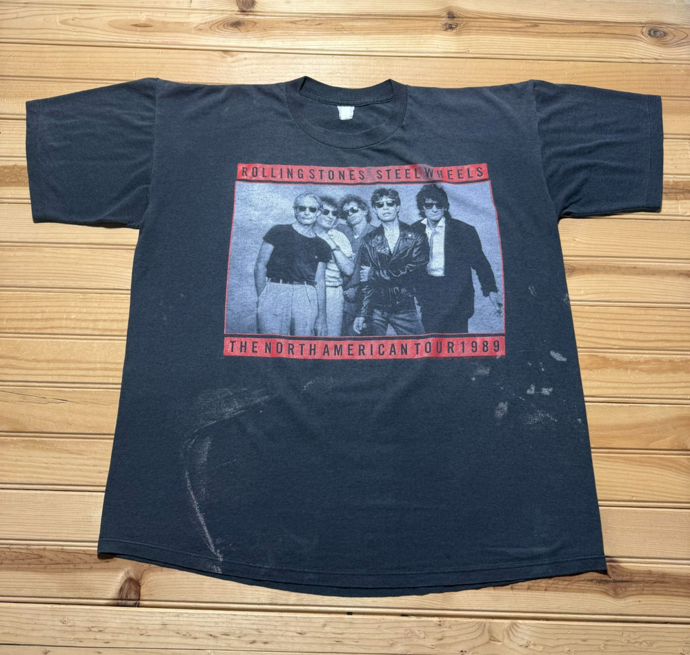 Vintage 1989 North American Tour Rolling Stones Steel Wheels Souvenir Shirt - XL
