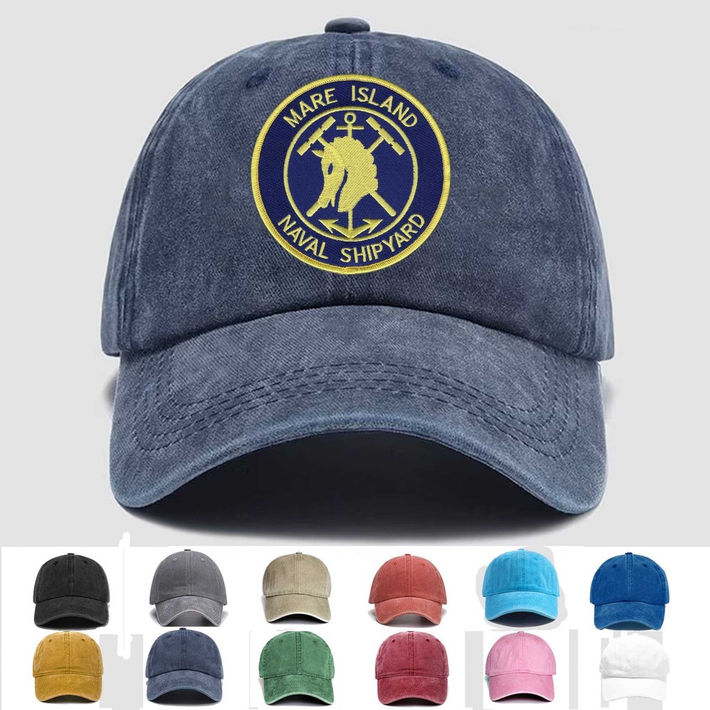 Custom Embroidered Hat Shipyard Mare Island, Veteran Cap, Trucker Hat, Gift Idea