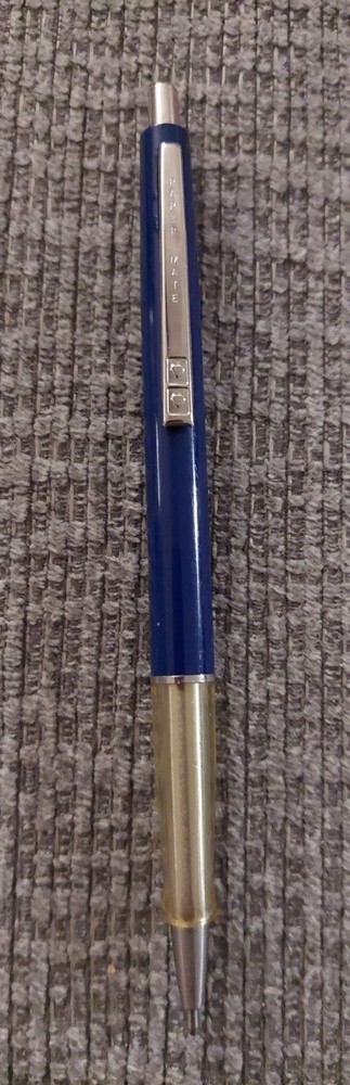 Paper Mate Vintage Double Heart Blue Ball Pen--Contour Grip-One-Fifty-Mexico