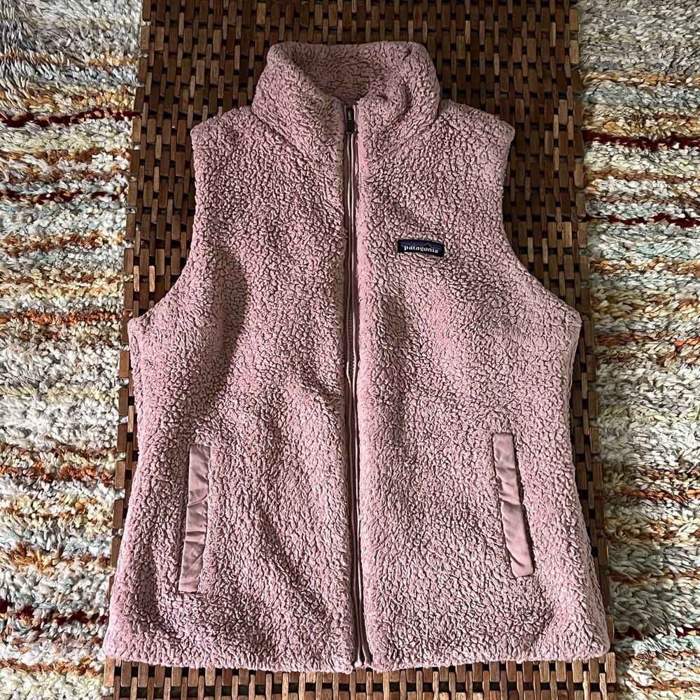 Patagonia Los Gatos Deep Pile Fleece Vest Pink Women's Size Medium M