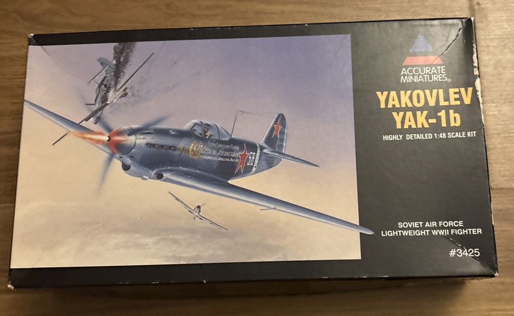 Accurate Miniatures #3425 Yakovlev YAK-1b Scale 1:48 Model Open Box Sealed Parts-image