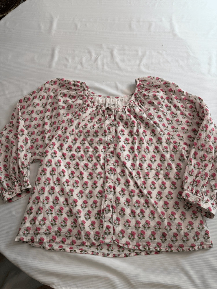Emerson Fry India Collection Frances Blouse Roses Flowers Size Small