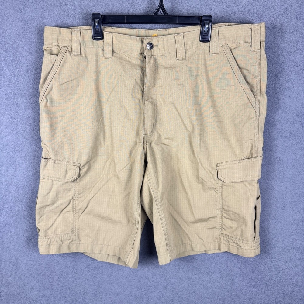 Carhartt Mens 42 Force Broxton Cargo Shorts Relaxed Fit Ripstop Work Khaki