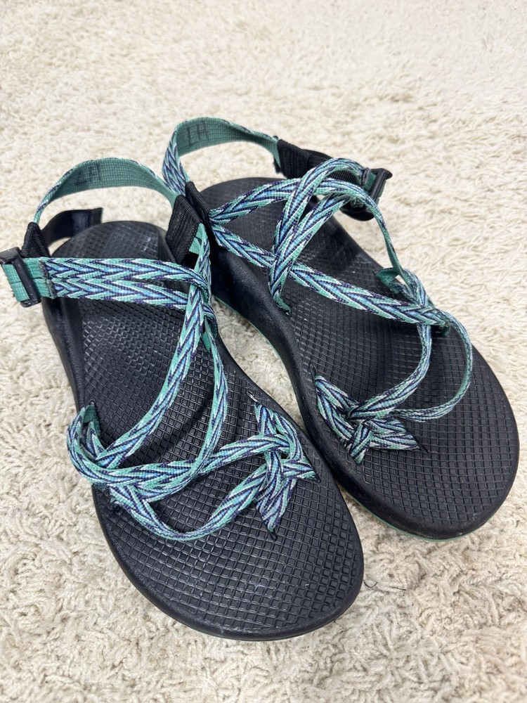Chaco Womens Z Cloud X2 Green Strappy Waterproof Hiking Sandals Size 9M