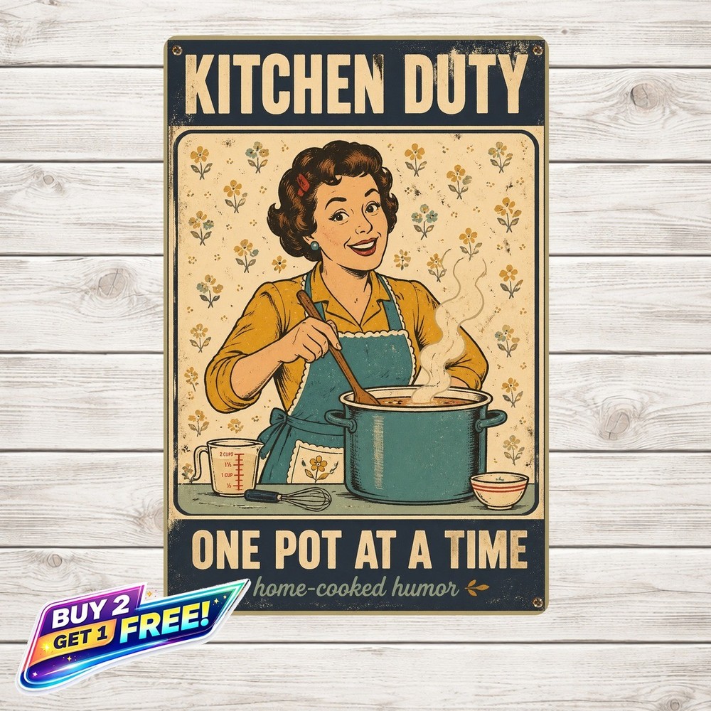 Cooking Ain't Easy Iron Tin Metal Sign Vintage Kitchen Wall Decor