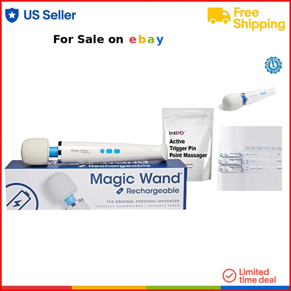 Magic Wand Rechargeable Cordless Silicone Massager Includes Free Trigger Massager