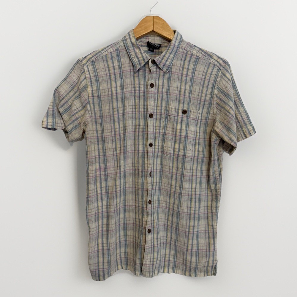 Patagonia Short Sleeve Shirt Button Front Camp Organic Cotton Plaid Mens M