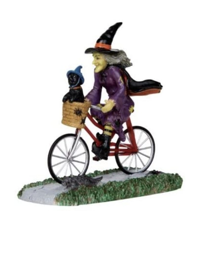 Lemax 32109 BE-WITCHING BIKE RIDE Spooky Town Figurine Halloween  Witch