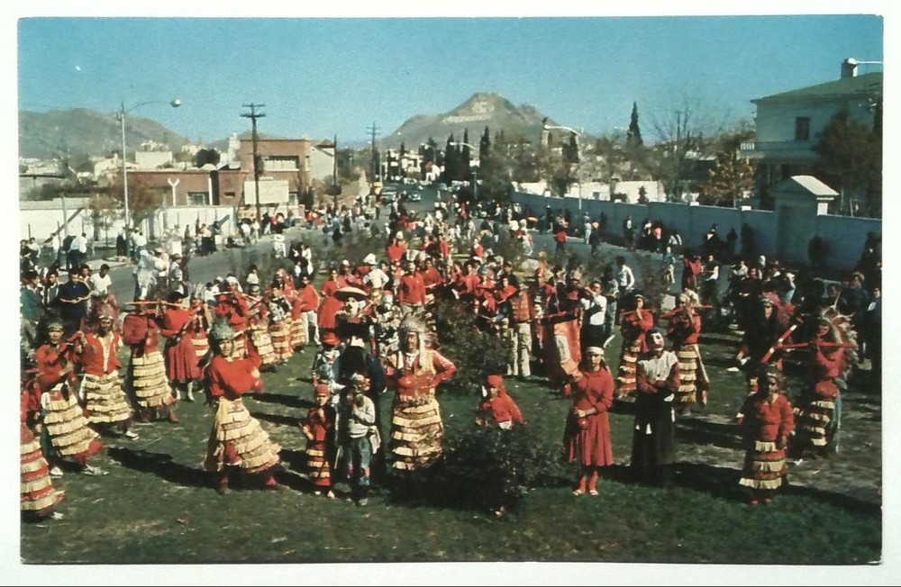Vintage 1939+ Photochrome Postcard of Matachines Dance, Chihuahua Mexico