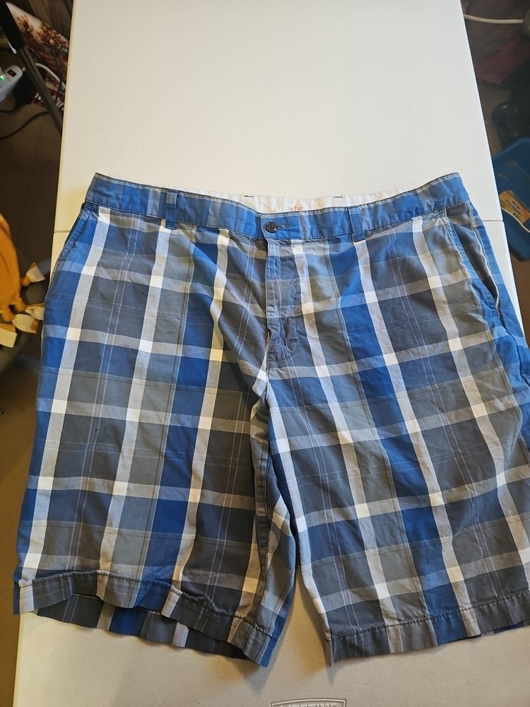 Dockers Men's Shorts 40 Blue Gray Check Summer