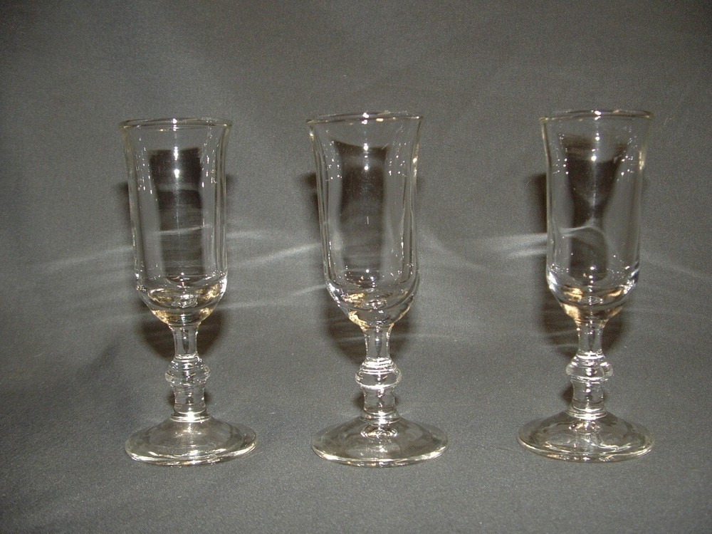 Vintage Libbey Set of 3 Sherry Cordial Glasses 4 Inches Tall