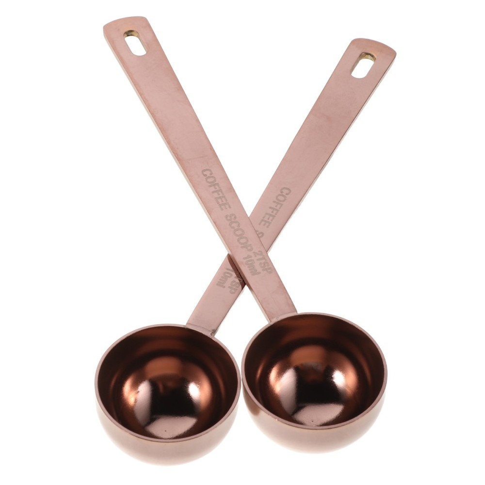 2 Pcs Coffee Measuring Scoop Ground and Tea Measure Scoops Bean Spoon