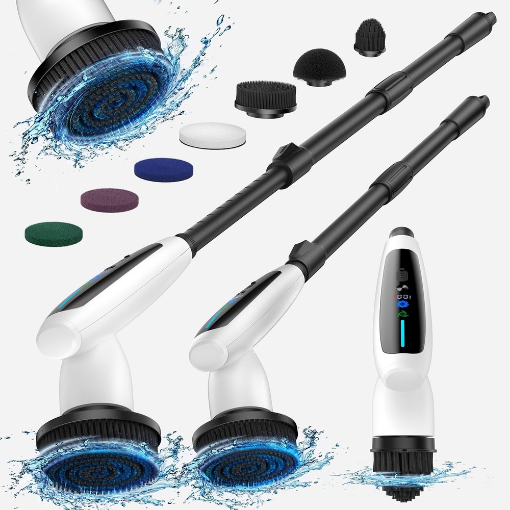 Electric Spin Scrubber: Cordless Cleaning Shower Brush, Bathroom Cleaner Brus...