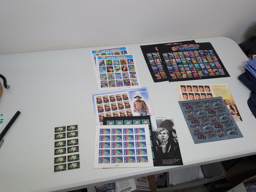 Assorted USPS Stamp Sheets Face Value 92.80