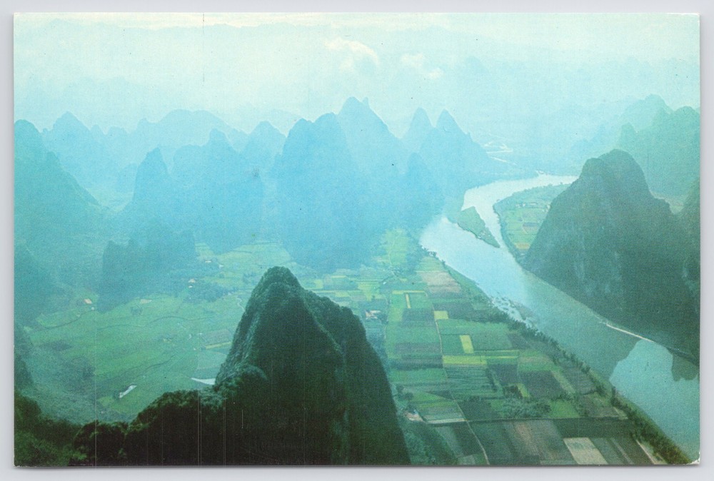 Guangxi Zhuang China~Hills Along Lijiang River~Continental Postcard
