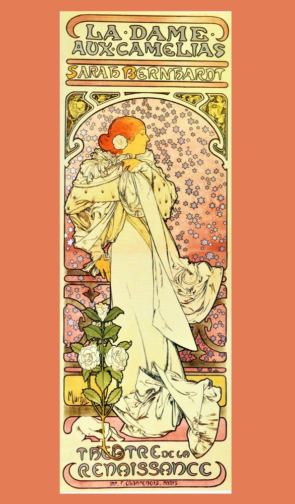 Decor Poster.Interior design Art Nouveau.Mucha French Camelias.6266