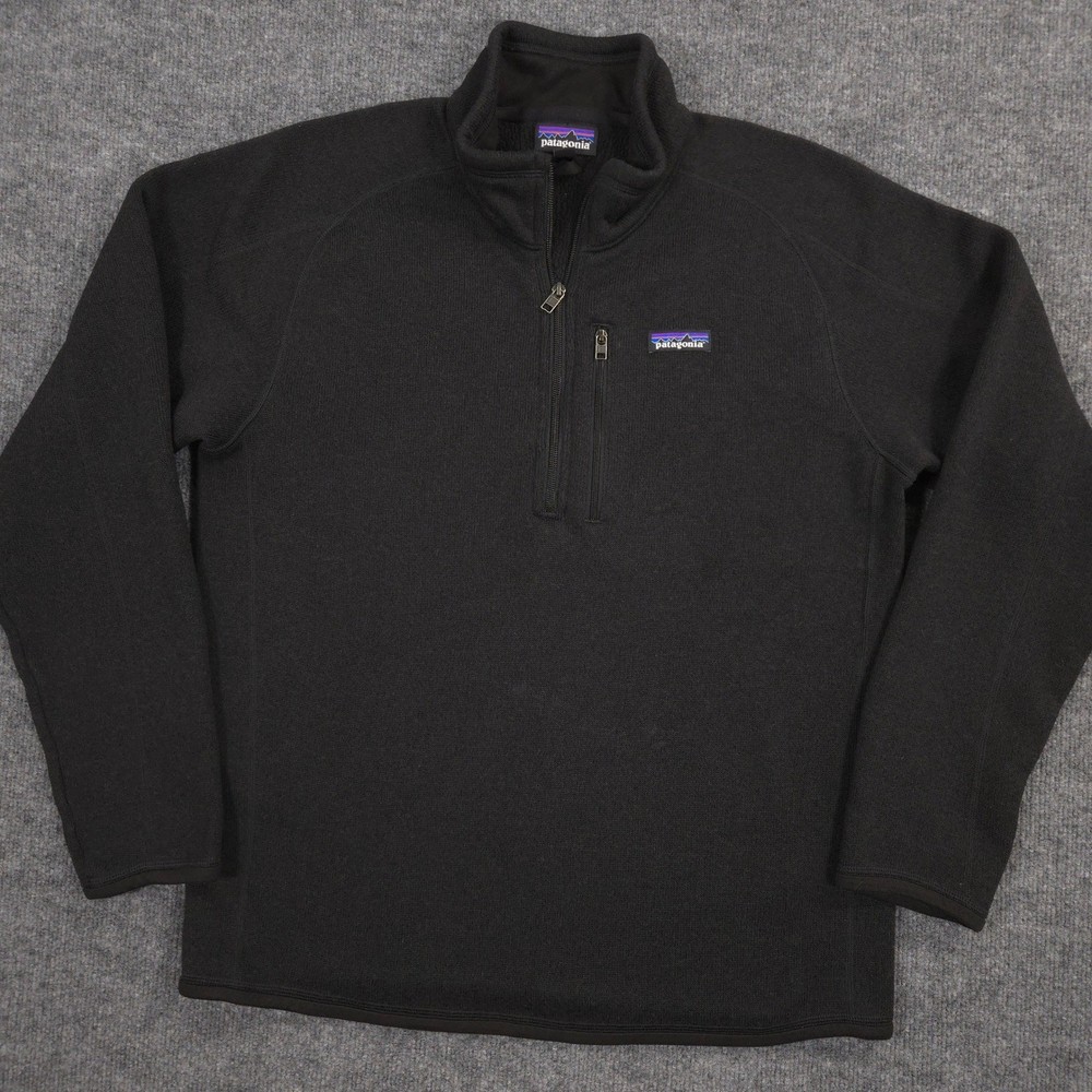 Patagonia Better Sweater 1/4 Zip Fleece Mens Large Black Pullover Outdoor Casual