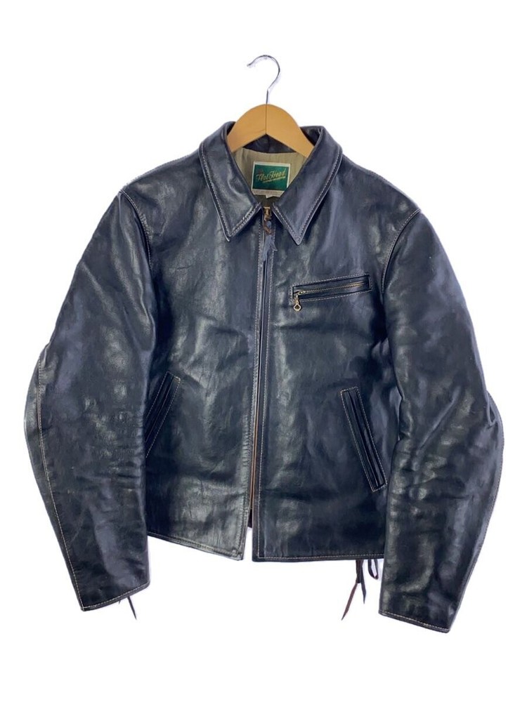 The Flat Head Single Riders Jacket/40/Horse Leather/Blk/Plain 3483