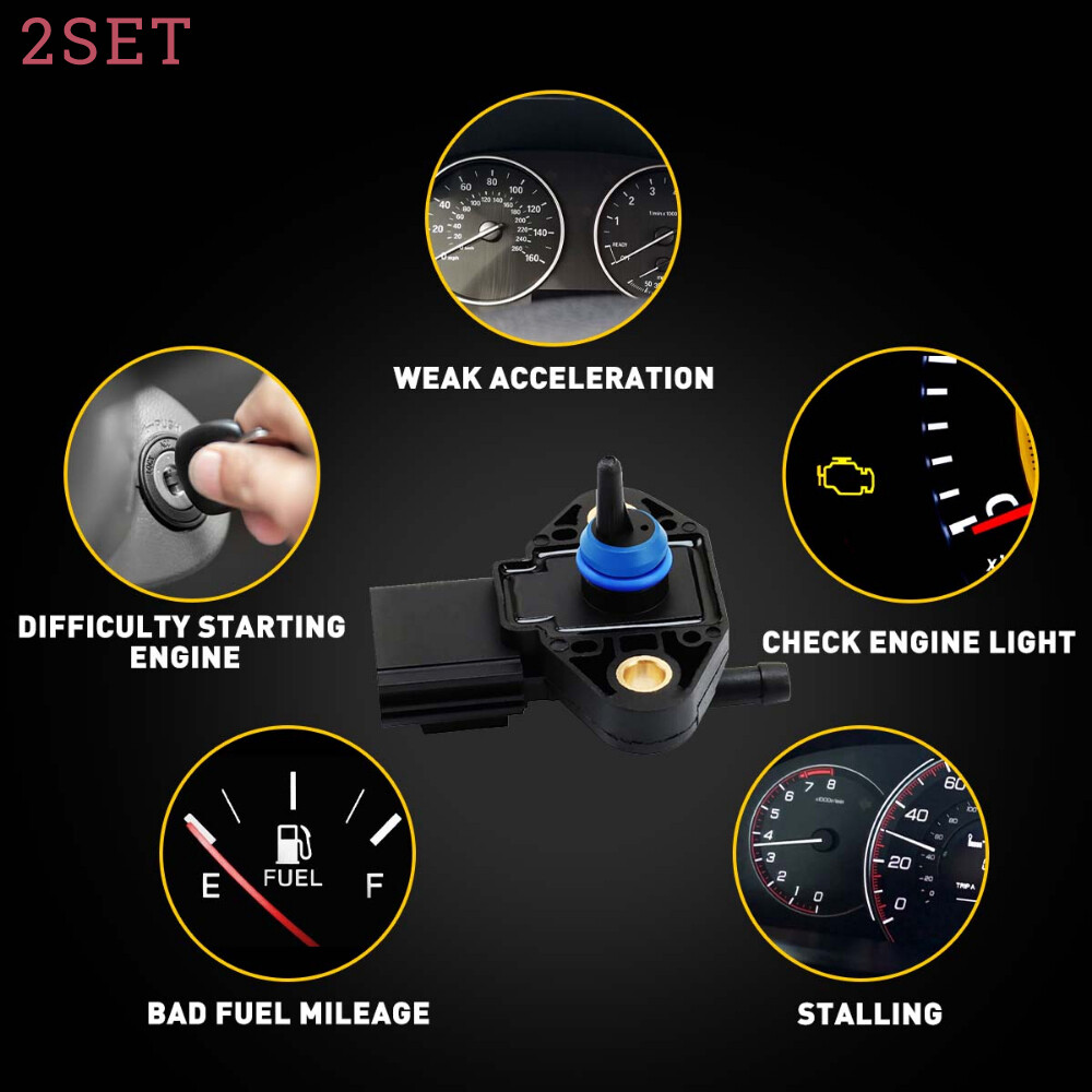 2set Fuel Injection Rail Pressure Sensor For Ford Mustang Explorer Lincoln Mercu