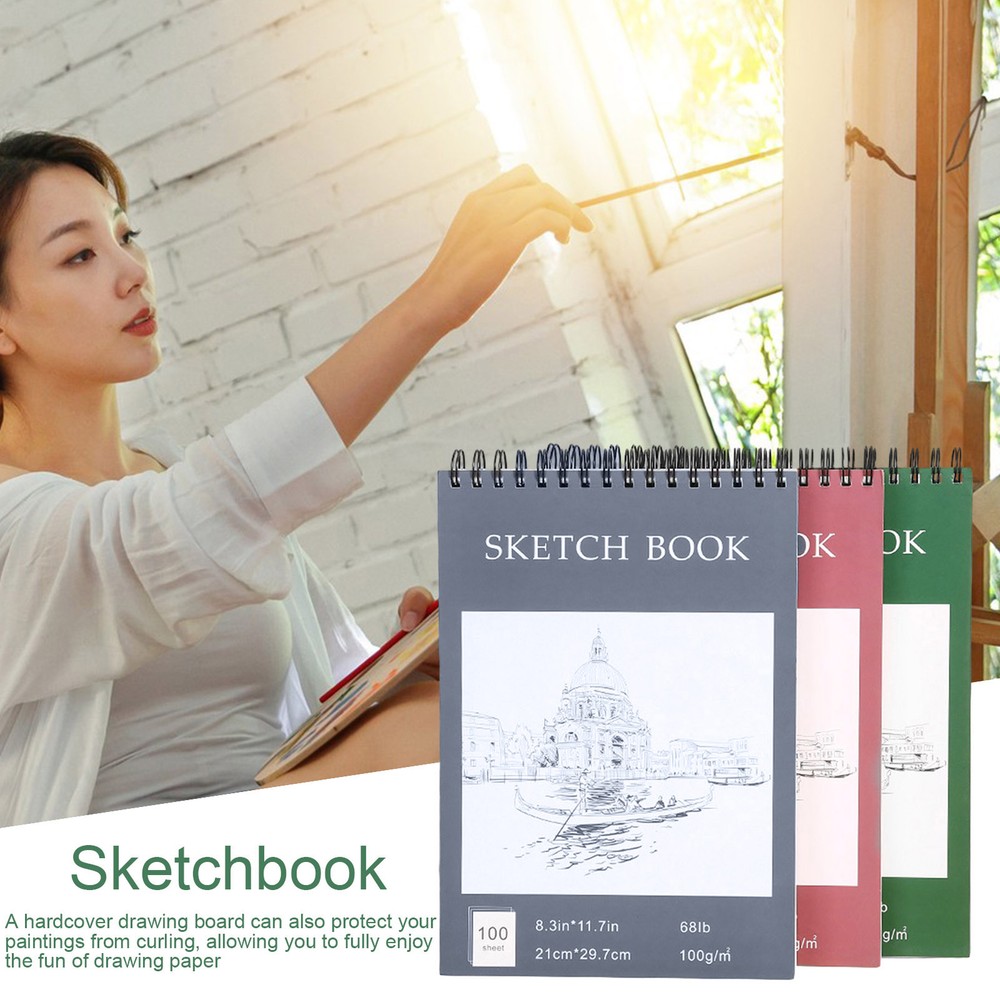 Acid-free Paper Sketchbook Sketching Book Artist with Spiral Wire Binding-image