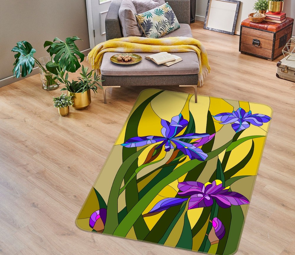 3D Purple Petals ZHUC385 Game Non Slip Carpet Mat Photo Carpet Amy