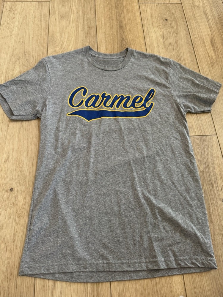 Men’s Gray Crew Neck Short Sleeve “Carmel” Graphic Print T-Shirt Regular