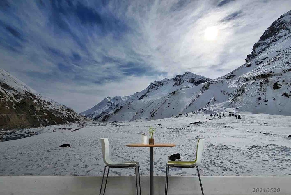 3D Sky Snow Mountain Landscape Wall Murals Wallpaper Murals Wall Sticker