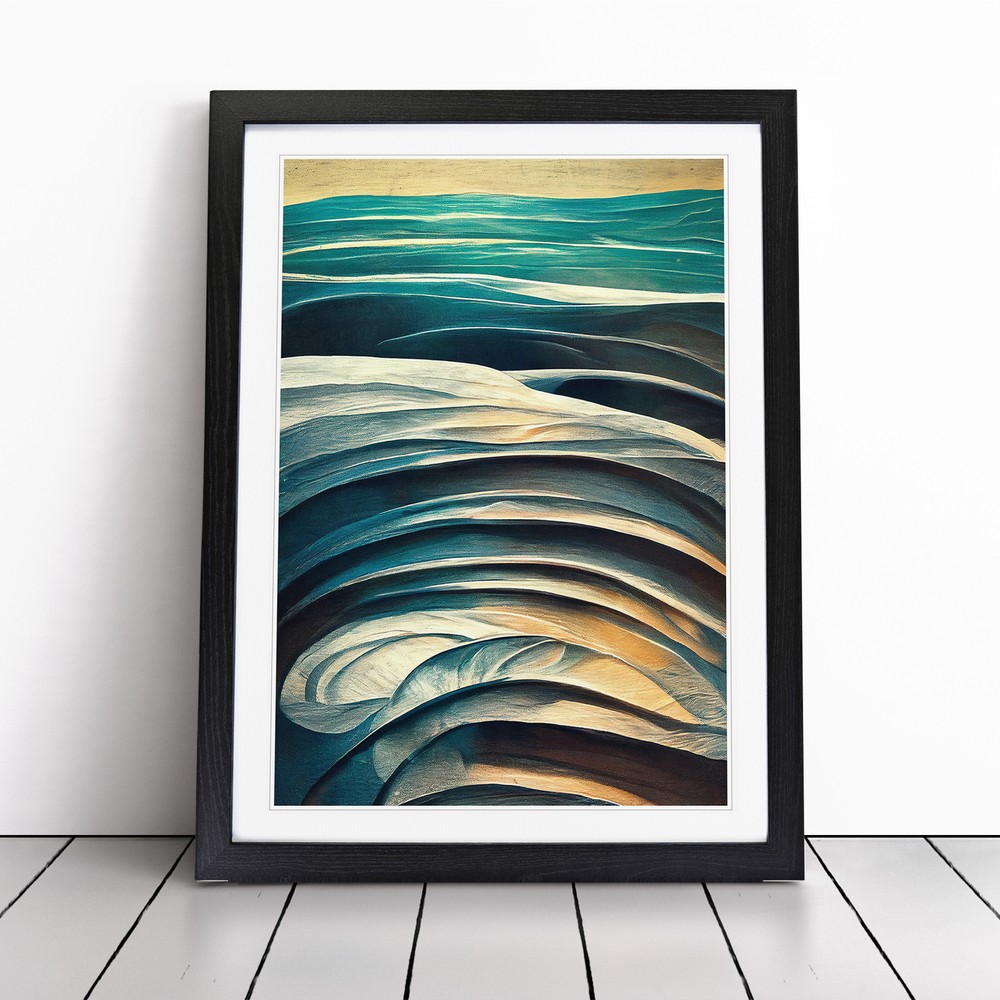 Abstract Art Ocean Wave No.2 Wall Art Print Framed Canvas Picture Poster Decor