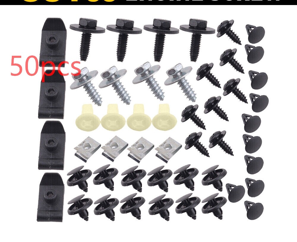 50PC Under Engine Cover Clips Underbody Mudguard Shield Screws for Toyota