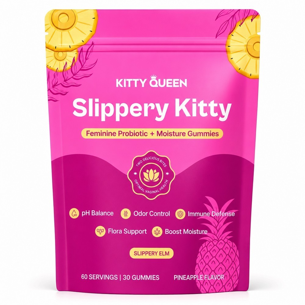 Kitty Queen Slippery Kitty Feminine Probiotic Moisture Gummies Pineapple
