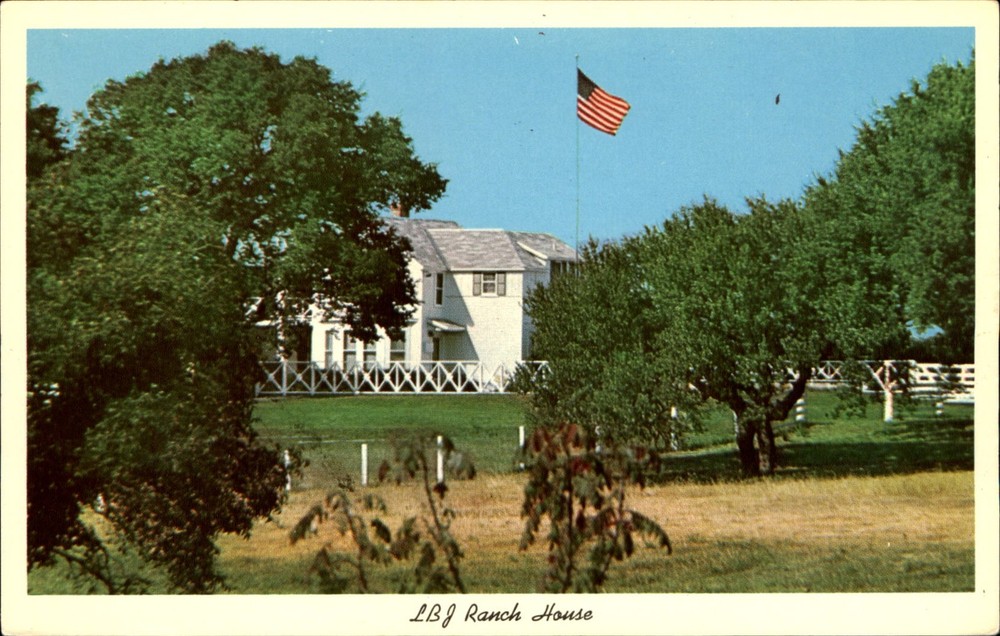 LBJ Ranch House ~ Stonewall Texas TX ~ vintage postcard