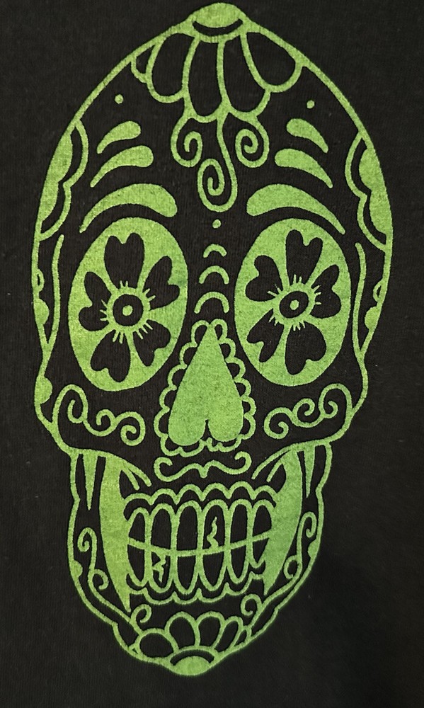 Sugar Skull Day Of The Dead T-Shirt Size L Gildan Ultra Cotton