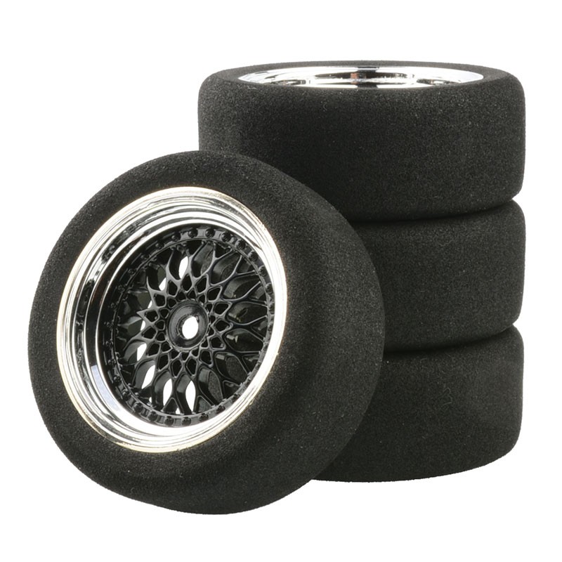 4Pcs 12mm Hex Foam Tires&Wheel Rims For HSP HPI 1/10 RC On-road Racing Car