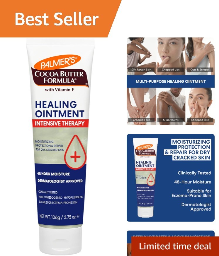 Intensive Healing Ointment with Cocoa Butter & Vitamin E, 3.75 Oz for Dry Skin
