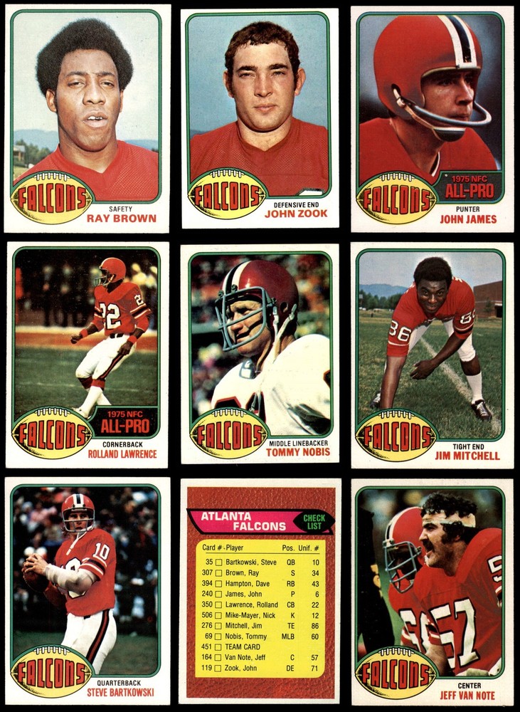 1976 Topps Atlanta Falcons Team Set 5 - EX 4641299