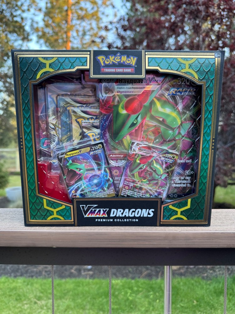 Pokemon TCG VMAX Dragons Premium Collection Box Rayquaza & Duraludon NEW Sealed