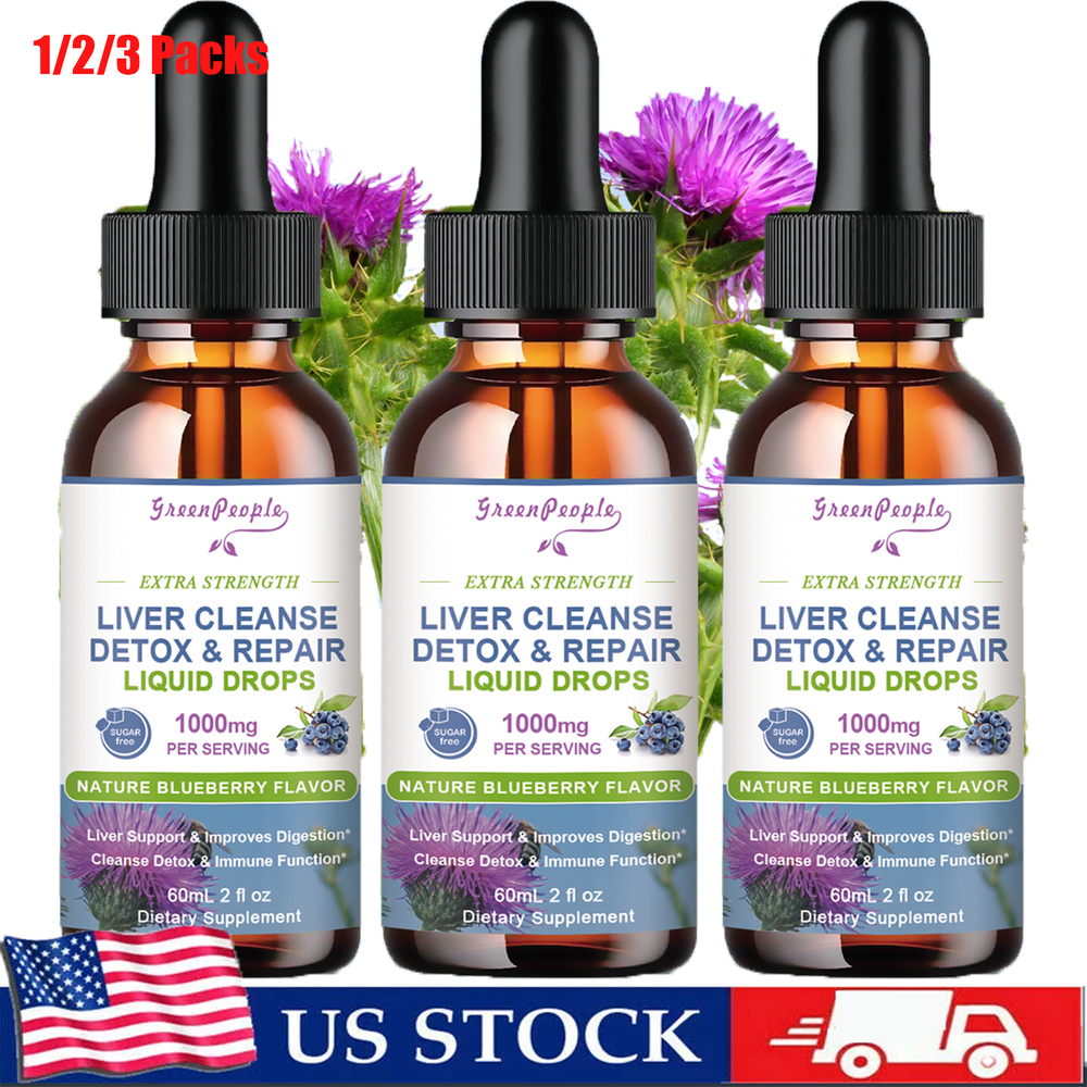 Liver Cleanse Detox Drops with 1000mg Milk Thistle for Optimal Liver Health Support
