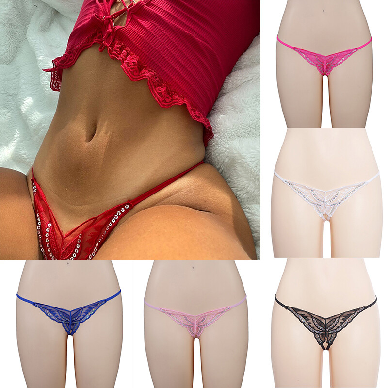 Women Lace Butterfly Lingerie Sexy Panties G-String Hollow Thongs Underwear Mesh