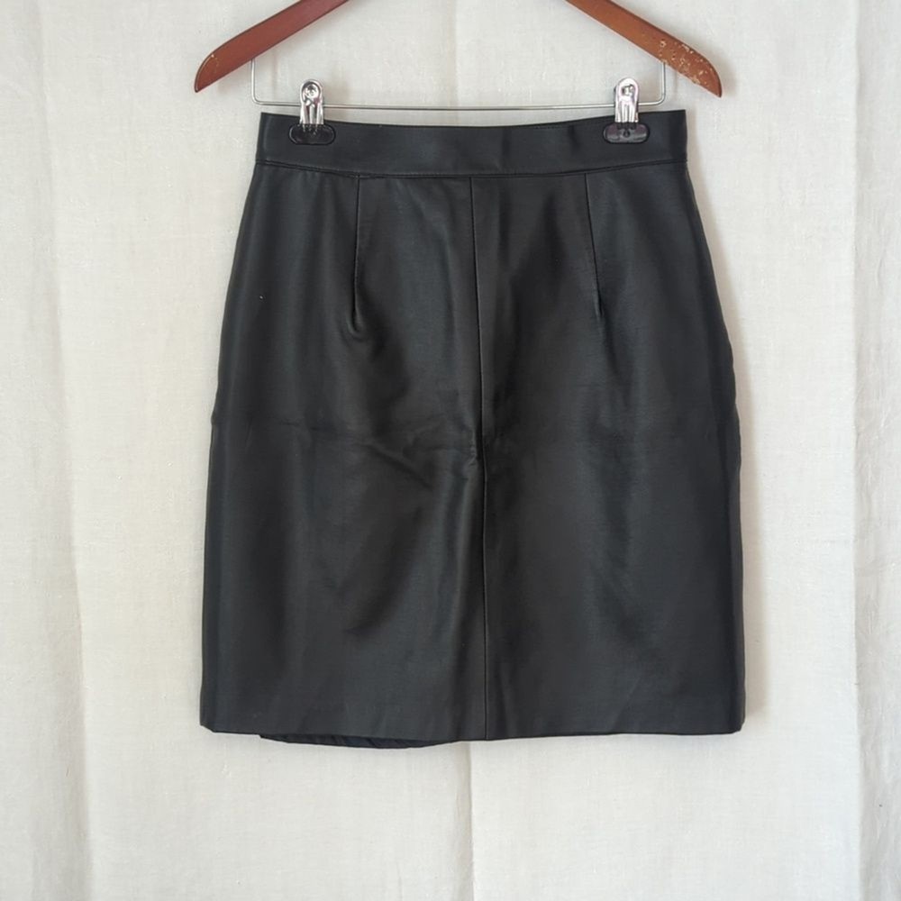 Vintage Helium Authentique Black Faux Leather Straight Skirt Size L