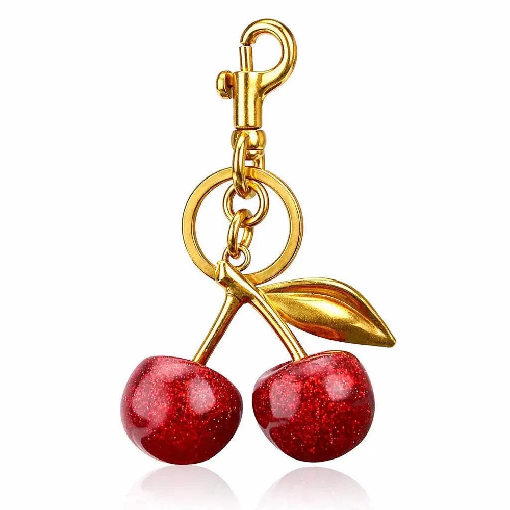 Cherry Purse Charm Keychain for Handbags – Cute Cherry Purse Charm & Strawberry