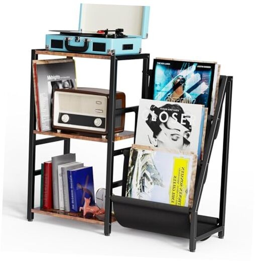Record Player Stand with Vinyl Storage, Turntable Stand with Record Storage up