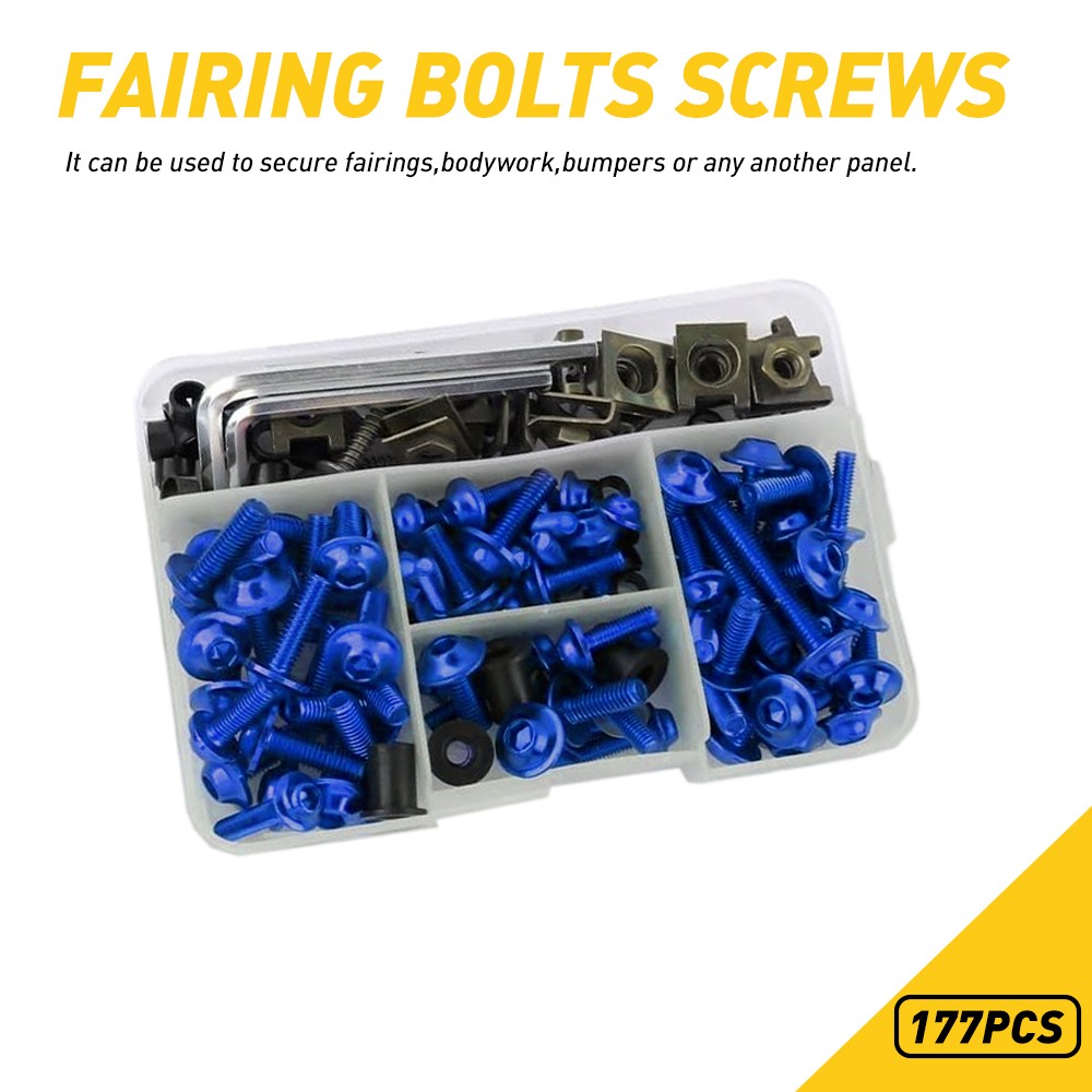Blue Complete Fairing Bolt Screws Kit For Kawasaki Ninja ZX6R ZX7R ZX9R ZX12R