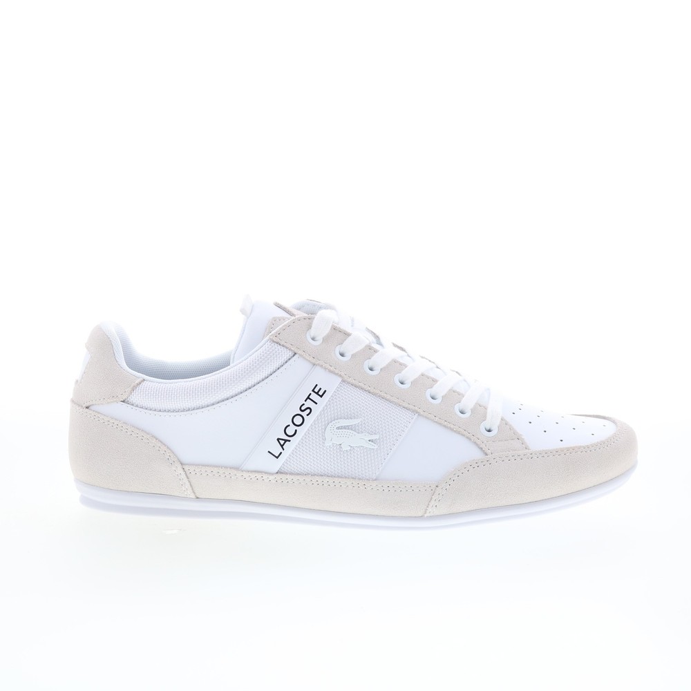 Lacoste Chaymon 125 1 CMA Mens White Leather Lifestyle Sneakers Shoes