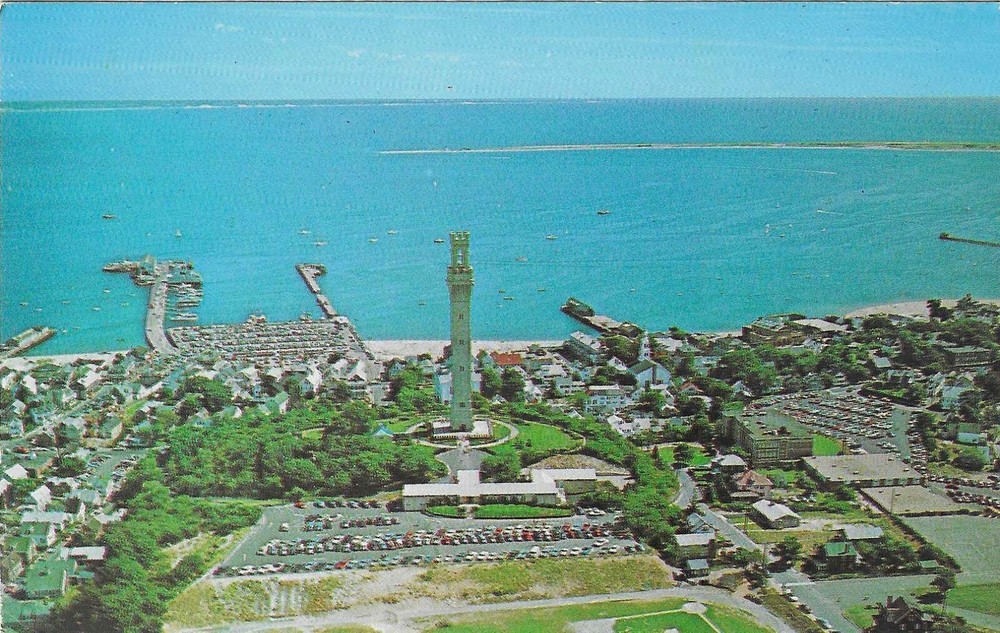 Vintage Massachusetts Chrome Postcard Aerial View Provincetown Cape Cod