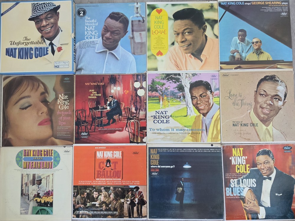 Massive Nat King Cole Vinyl LP Lot - Over 60 Titles (Most VG To VG+)