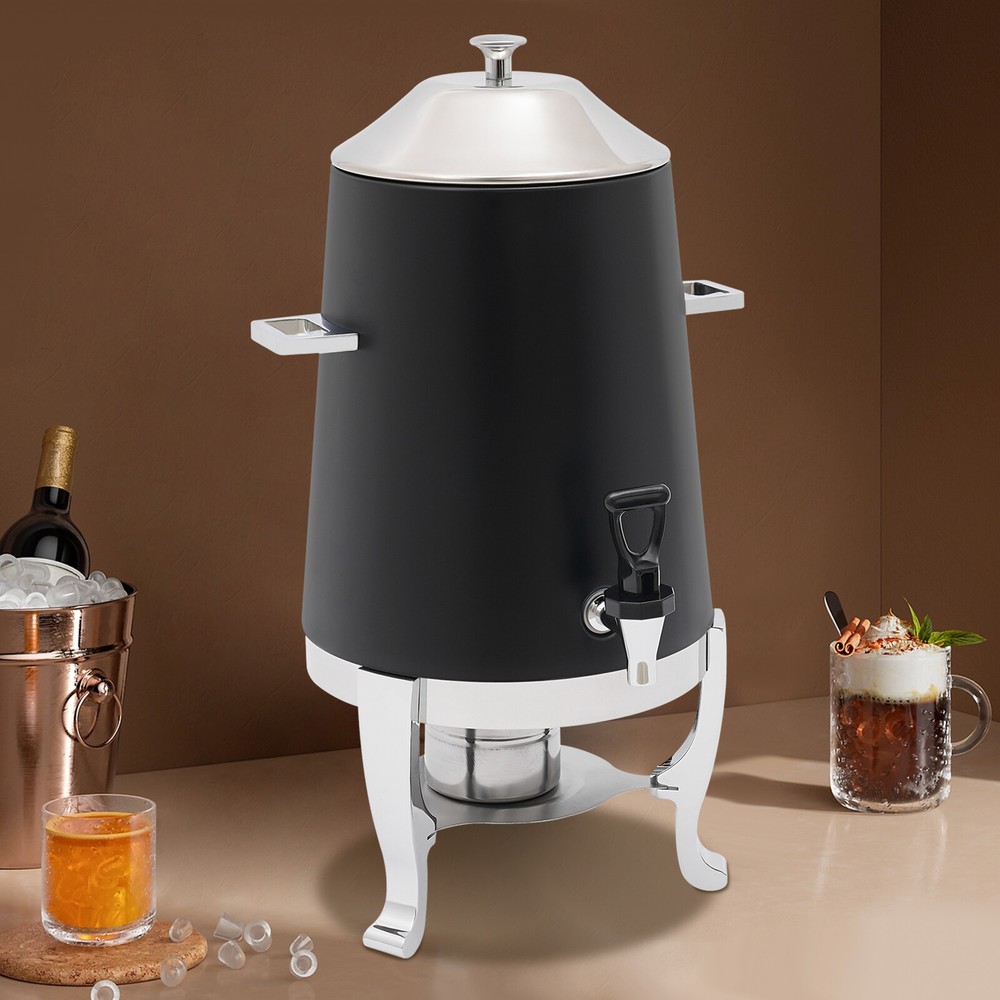 Beverage Dispenser for Coffee Tea Hot Water with Stand & Fuel Holder Black New!