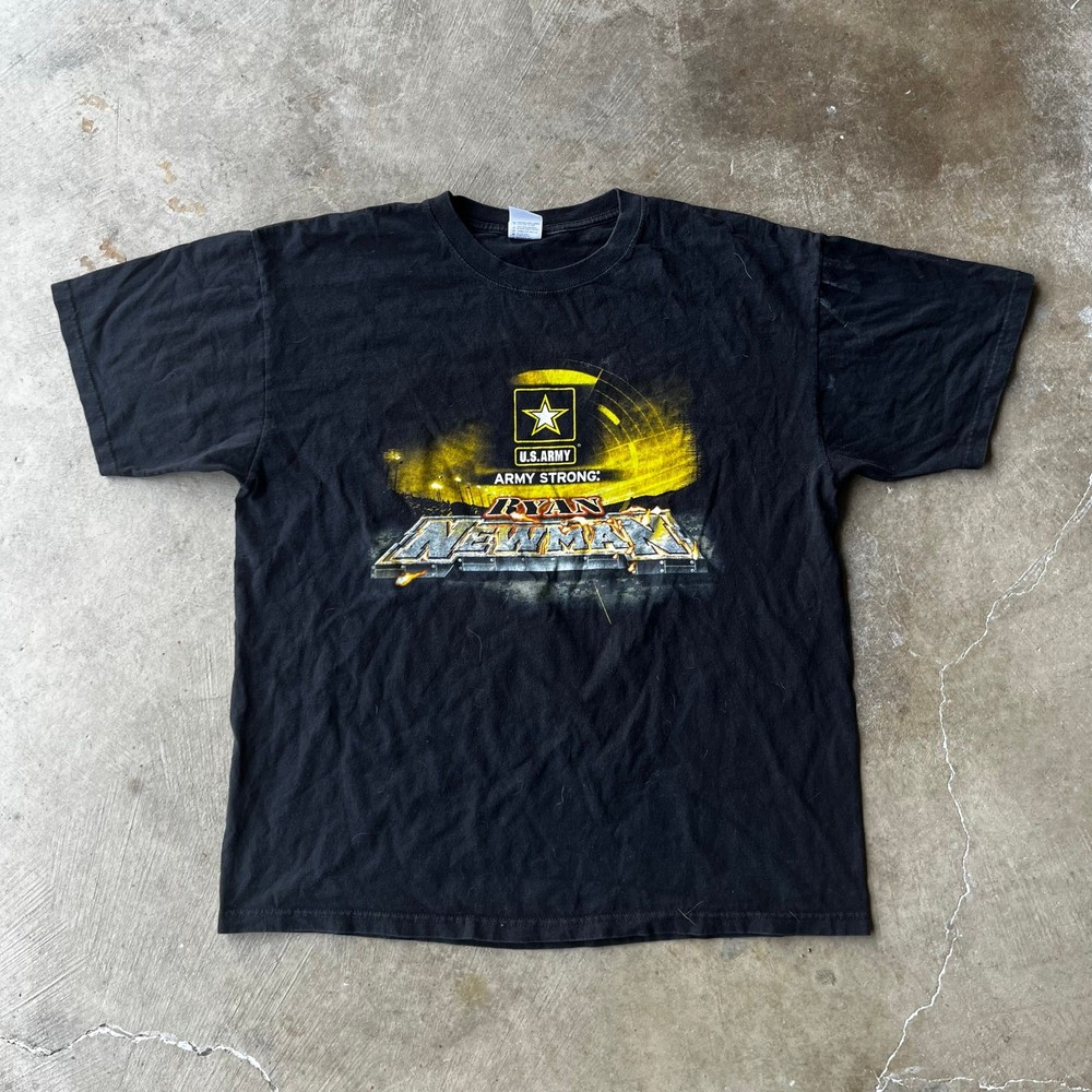 Vintage Us Army Ryan Newman Shirt Nascar Black Car Racing Graphic Tee Mens Xl