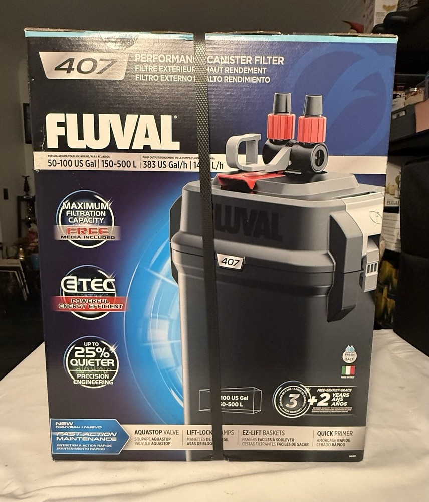 Fluval 407 Canister Filter for 100 Gallon Aquariums New