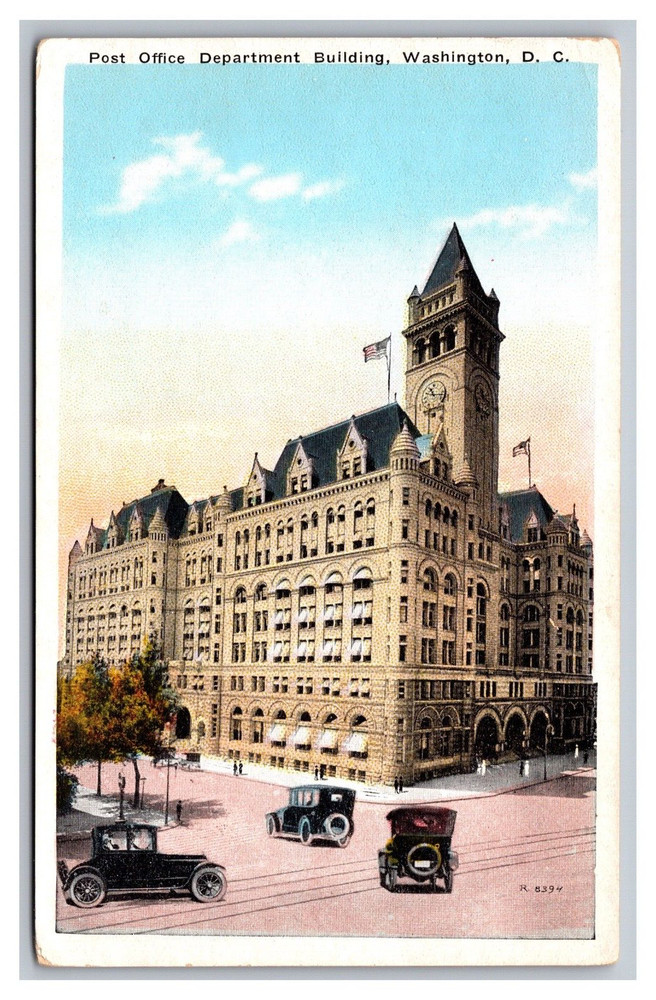 Washington D.C. Post Office Department Building White Border Postcard