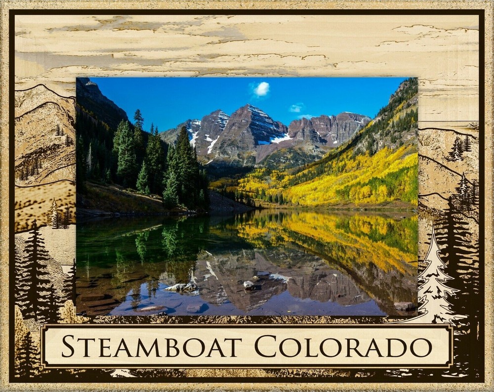 Steamboat Colorado Laser Engraved Wood Picture Frame Landscape (4 x 6)